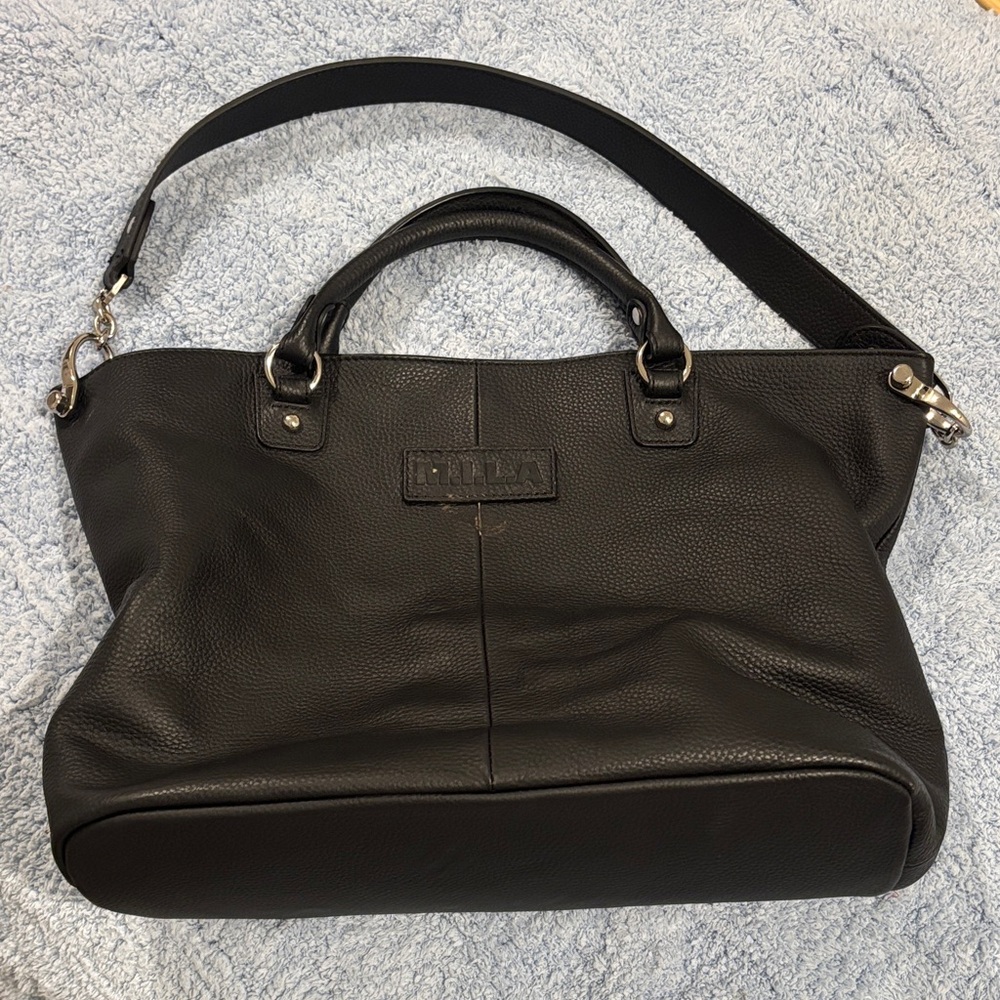 M.I.L.A Black Leather Shoulder Bag